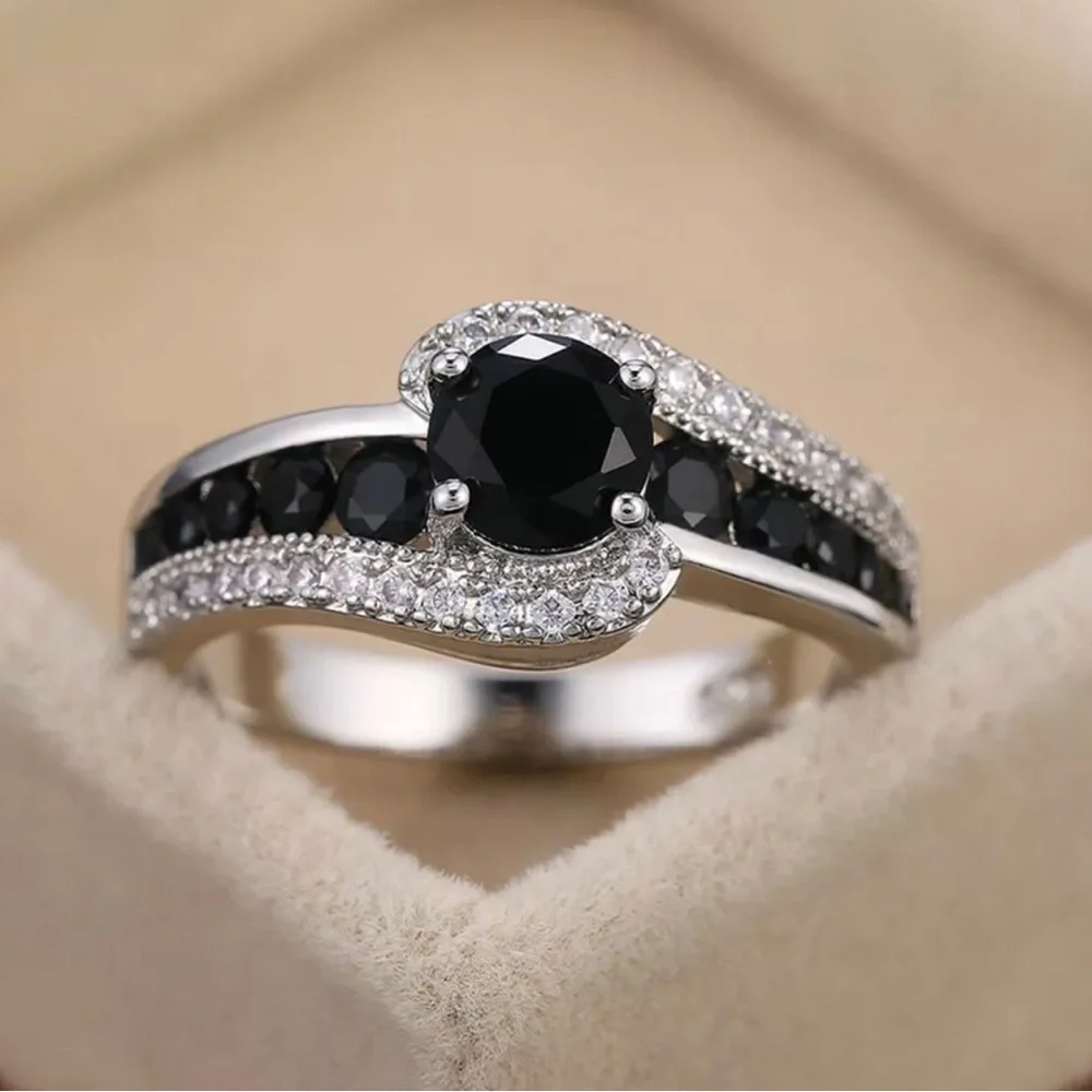 BLACK ONIX Bridal wedding ring - Picture 1 of 1